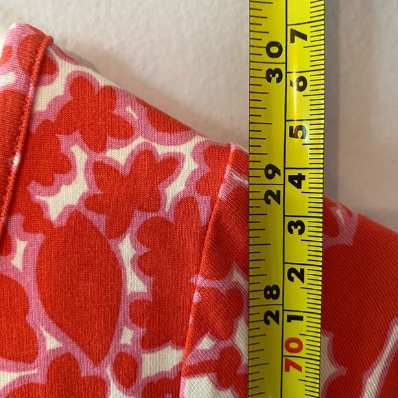 Boden Women's size 6 Medium Pink Red Floral 3/4 Sleeve Viscose Dress Workwear - Picture 6 of 8